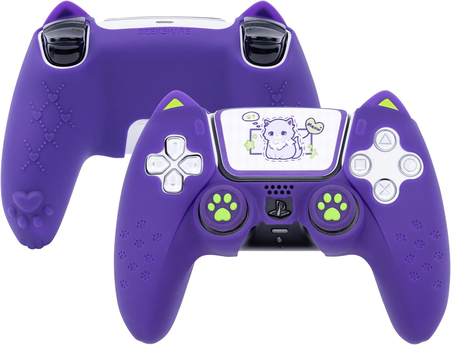 Purple Cat PS5 Controller Silicone Cover Back