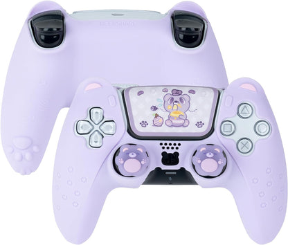 Purple Bear PS5 Controller Silicone Cover Back