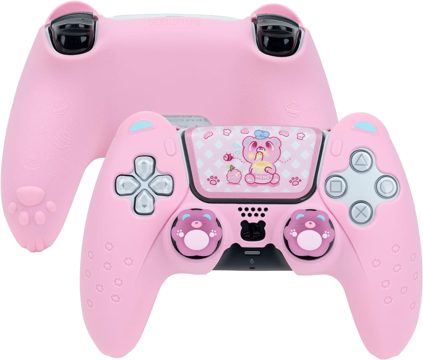 Pink Bear PS5 Controller Silicone Cover Back