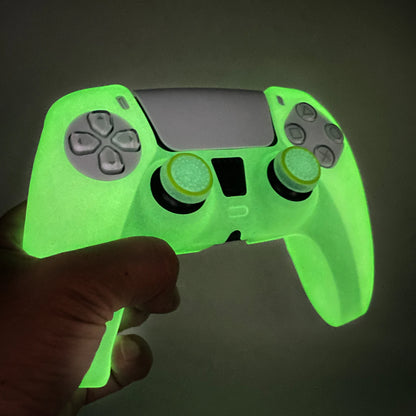 Green Glow in Dark PS5 Controller Silicone Cover Night