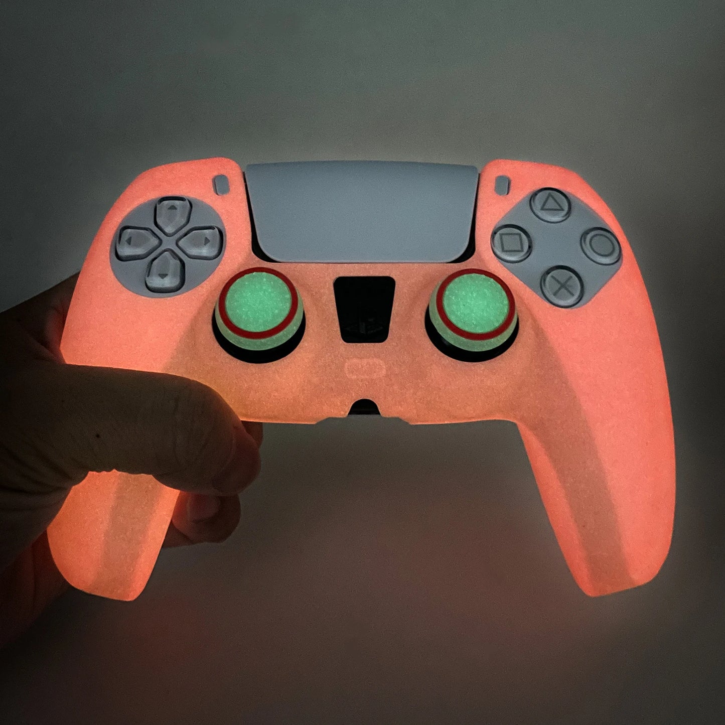 Pink Glow in Dark PS5 Controller Silicone Cover Night