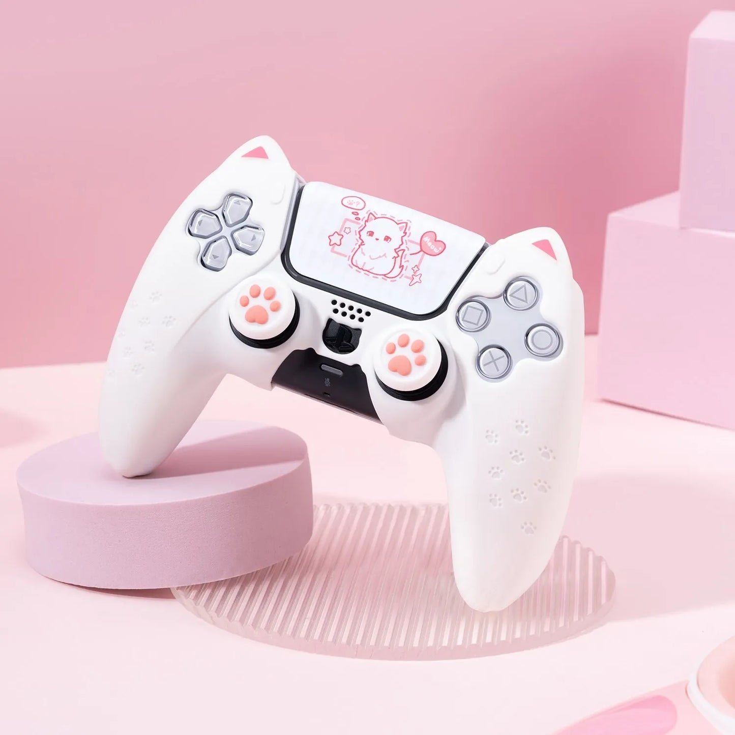 White Cat PS5 Controller Silicone Cover