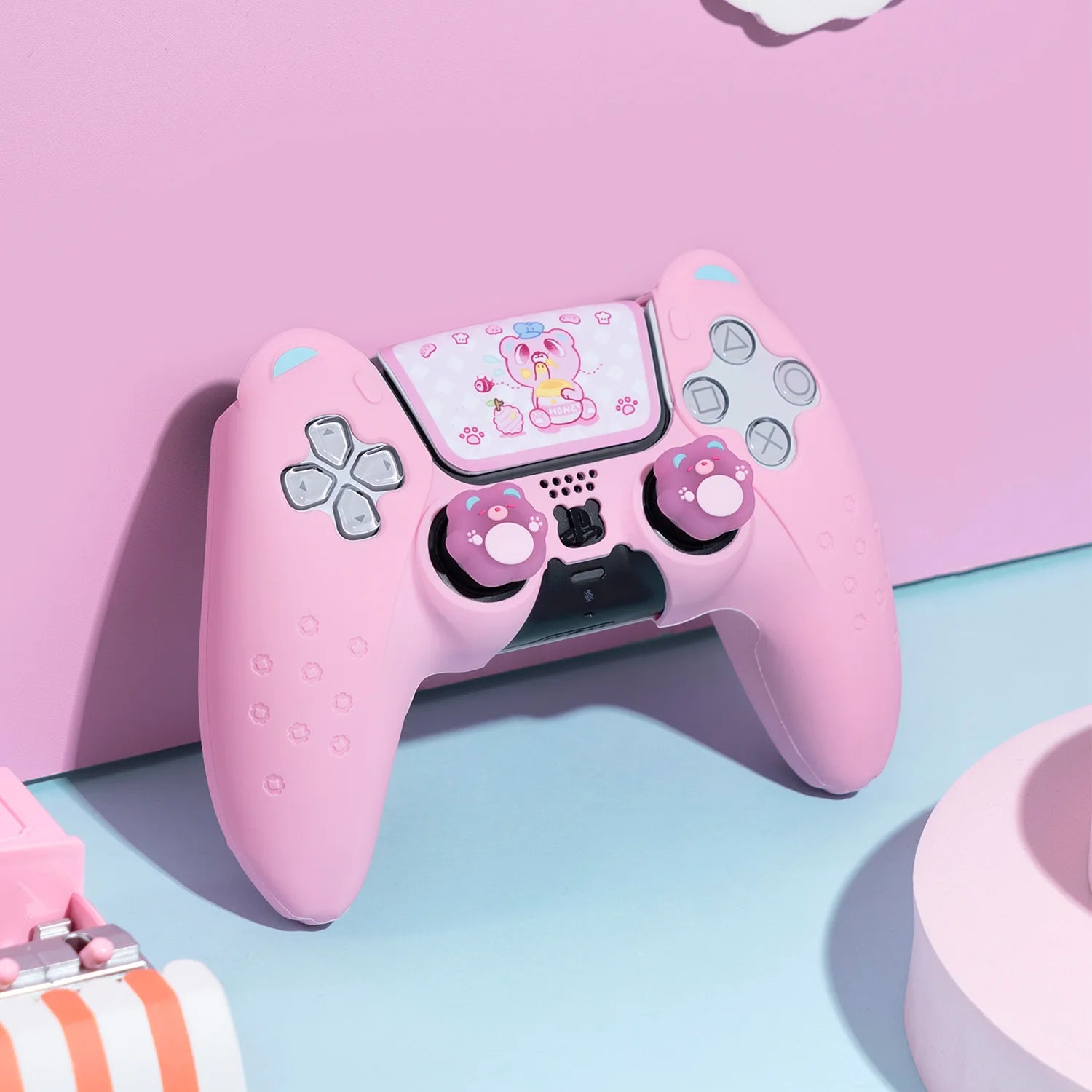 Pink Bear PS5 Controller Silicone Cover