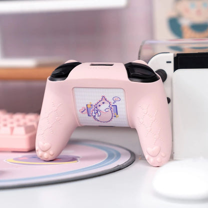 Pink PS5 Cat Controller Silicone Cover Back