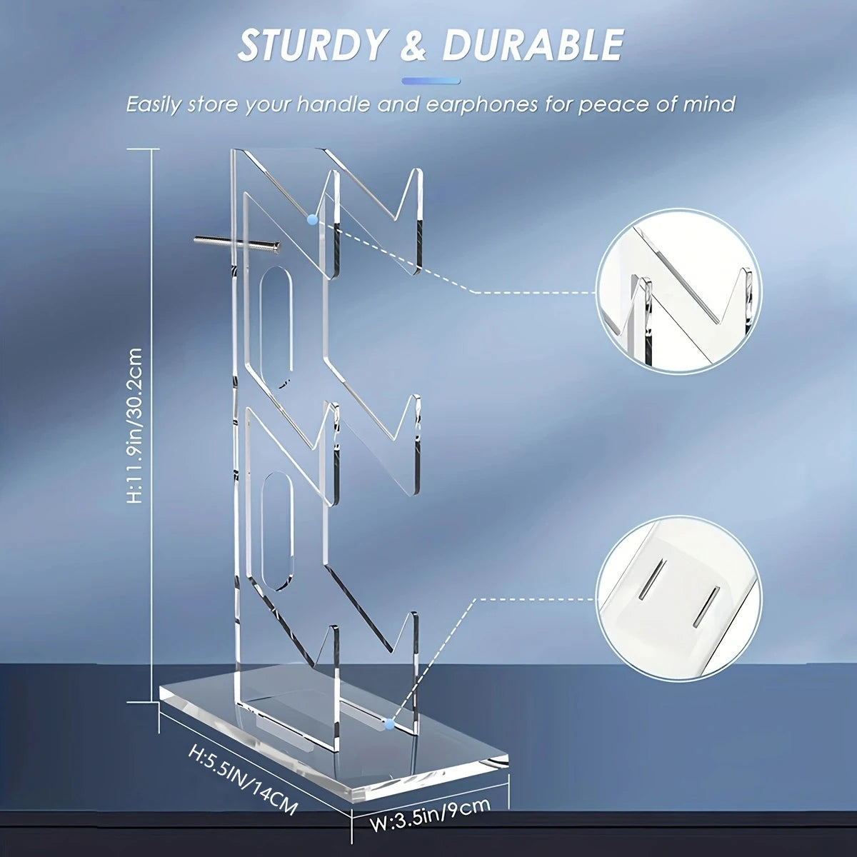 Transparent 3-layer PS5 Controller Holder Stand Dimensions