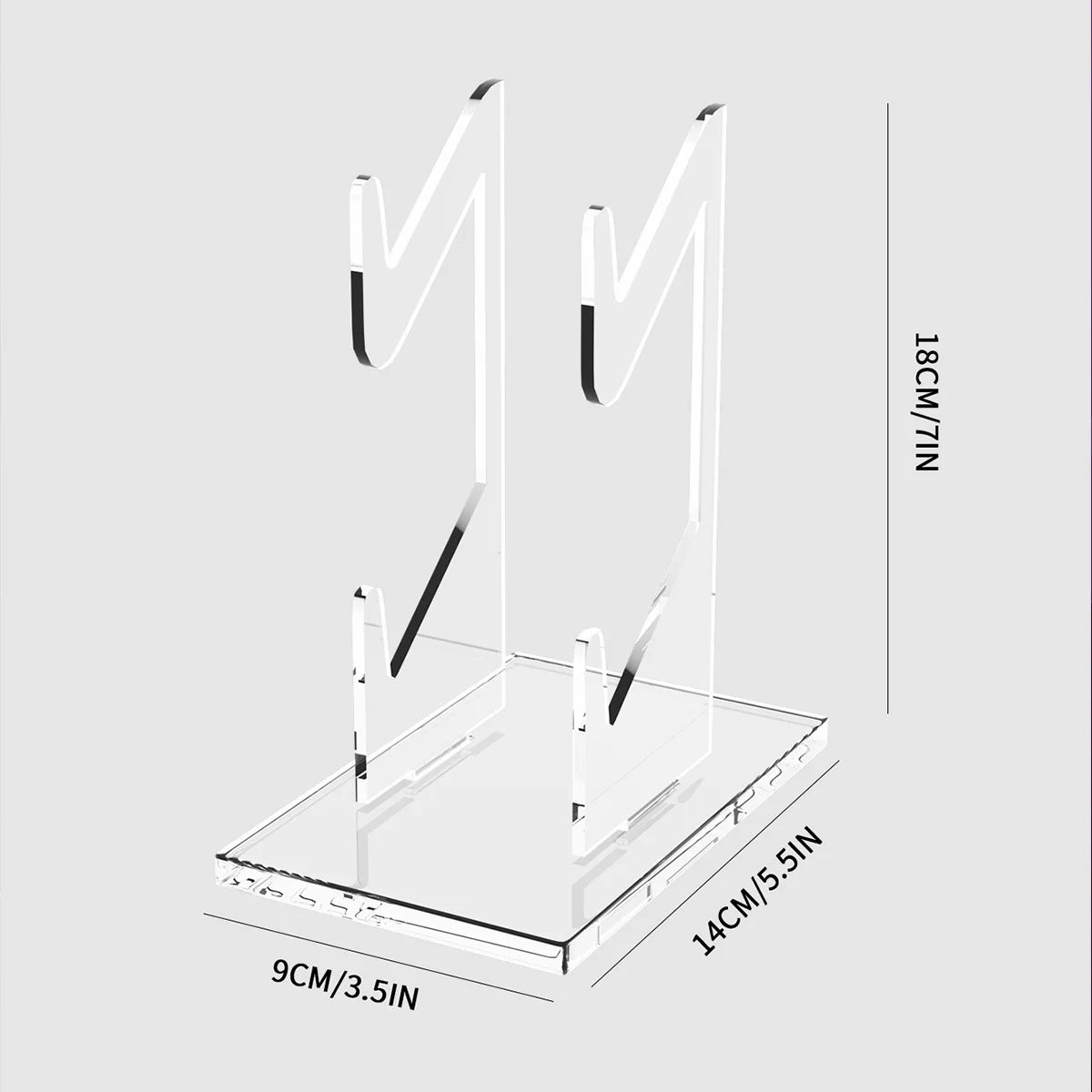 Transparent Dual PS5 Controller Holder Stand Dimensions