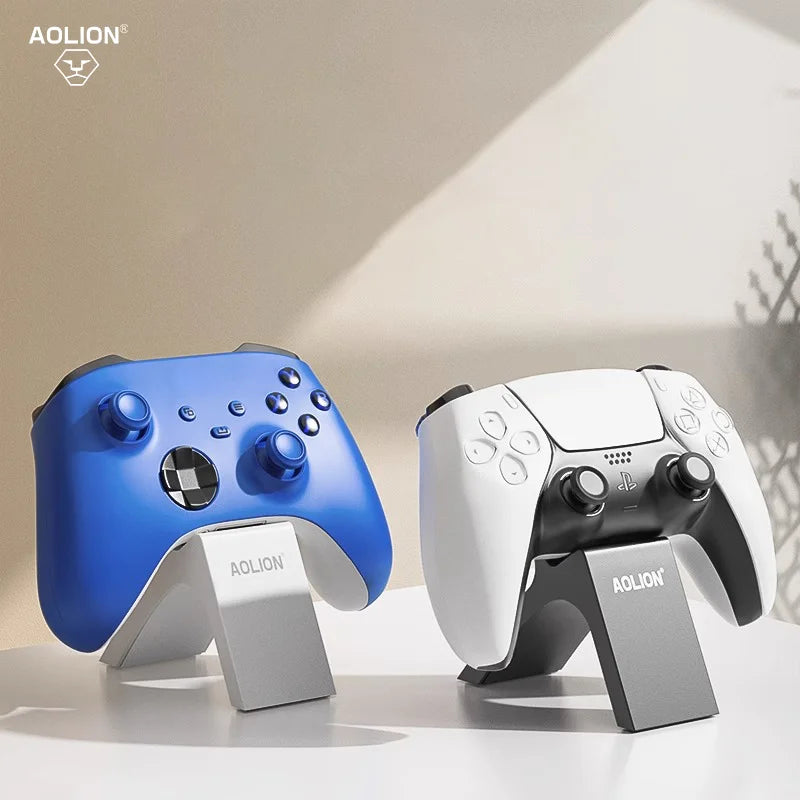 White Aolion PS5 Controller Holder Stand Showcase