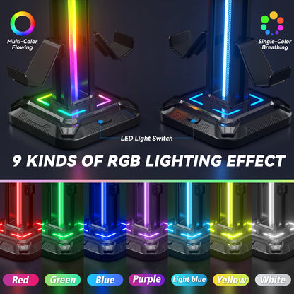 Black RGB PS5 Controller Holder Stand Lighting